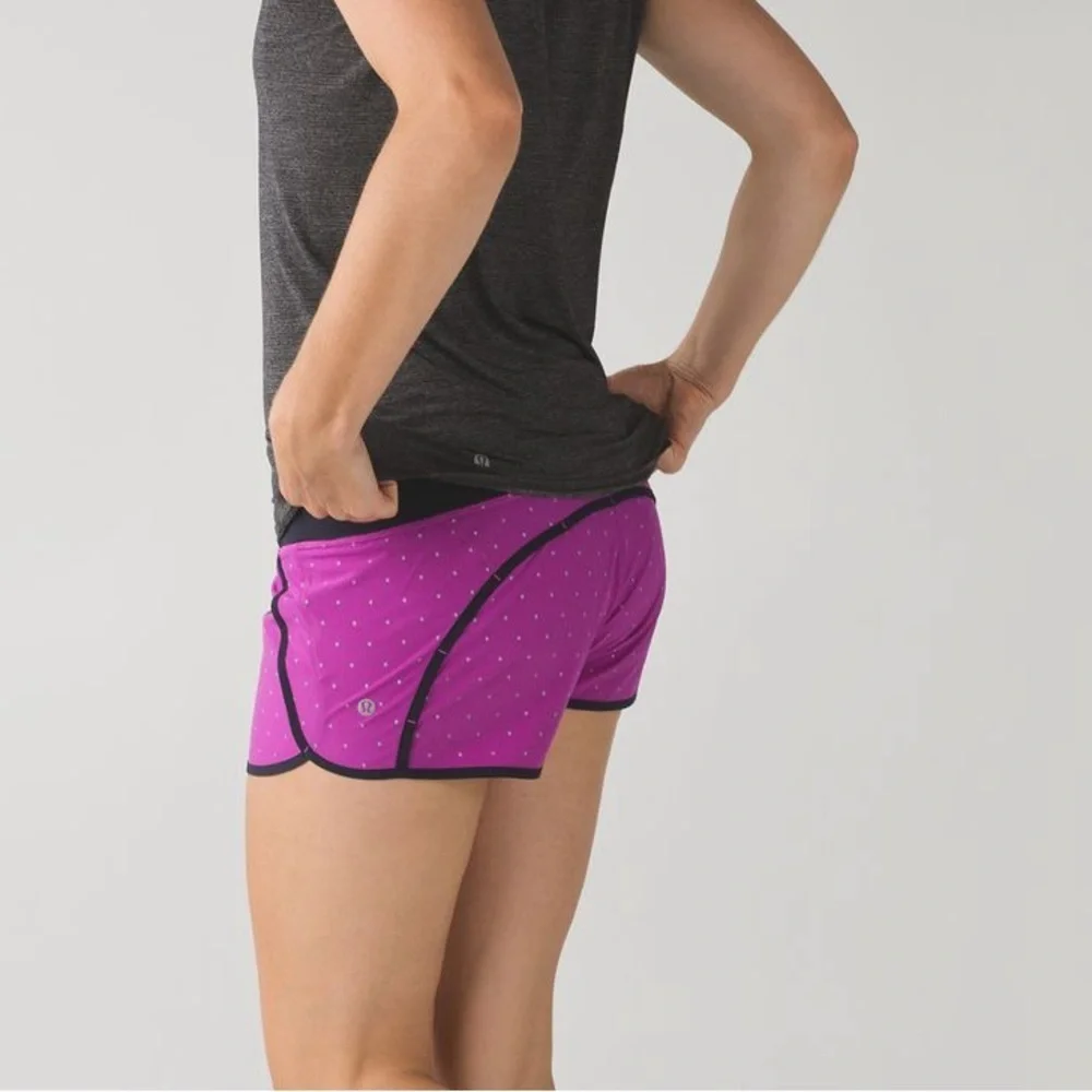 Lululemon Run Times Reflective Short Purple Polka Dot